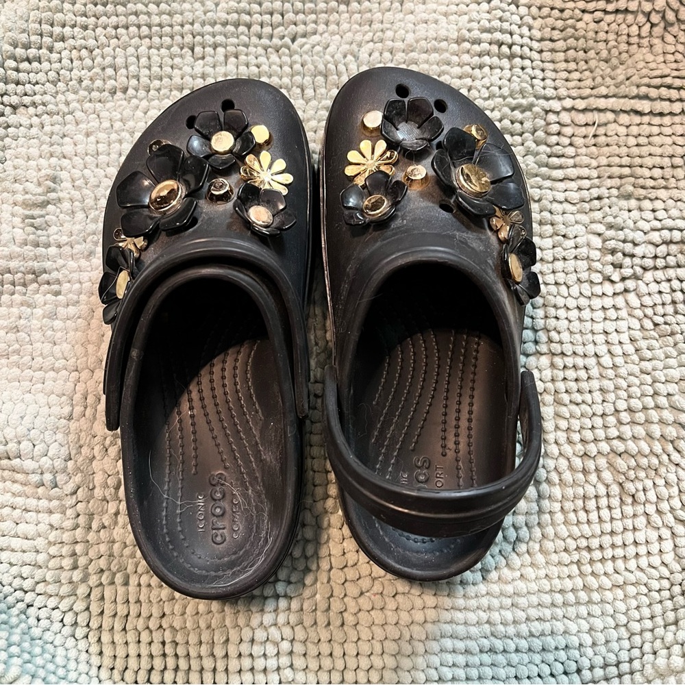 Crocs platform clogs with flower detail